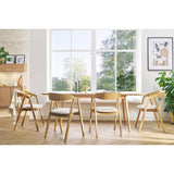 Miliboo Chaises scandinaves en Bois Clair chêne Massif et Tissu Effet Laine bouclée écru (Lot de 2) LOVA