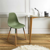 Toilinux.com Lot de 4 Chaises scandinave Phenix en polypropylène et métal - Vert