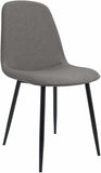 CLP Chaise de Salle à Manger rembourrée Maryam, Chaise de Cuisine avec Dossier et Cadre en métal Noir, supporte jusqu'à 150 kg, Couleur:Gris Clair, Matériel:Tissu