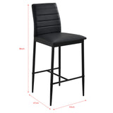 Lot de 2 Tabourets de Bar Chaises Rembourrées PU Similicuir avec Pieds en Acier et Hauteur d'Assise 66 cm Noir