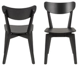 AC Design Furniture Roxanne Chaises de Salle à Manger Noires 2 pièces, Lot de 2 Chaises de Cuisine en Bois, Meubles de Salle à Manger, Style Scandinave Rétro, H: 79,5 x L: 45 x P: 55 cm