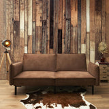 AltoBuy Flip - Canapé Convertible Bois d'Eucalyptus Tissu Marron