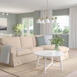 IKEA EKTORP Hallarp Canapé 3 places avec méridienne Beige