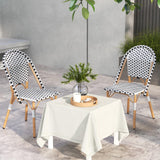 LIFEZEAL Lot 2 Chaises de Jardin en Rotin PE, Chaise Bistrot Extérieur avec Accoudoirs et Dossier, Fauteuil Balcon avec Structure Métallique Robuste, Charge 150 kg, 56,5 x 41 x 88,5 cm