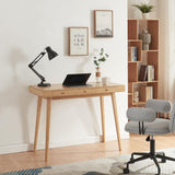 [en.casa] Bureau Style Scandinave avec 3 Tiroirs Table Rectangulaire avec Compartiments de Rangement Poste de Travail pour Coin Télétravail Bambou 100 x 50 x 75 cm Naturel