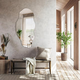 Decormat Miroir 50x100 cm Grand Moderne Irrégulier Organique Asymétrique Tache pour Salle de Bain Salon Vertical