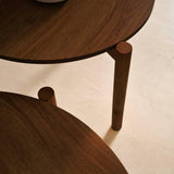 Alice's Garden sweeek - Tables gigognes Rondes décor Bois. piètement Bois d'hévéa Noyer - Harmony