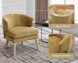 DAYALANE Fauteuil Salon avec Double Coussin Chaise de Relaxation en Chenille avec Pieds en Bois Fauteuil de Loisirs Confortable pour Chambre, Jaune