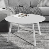 Grand patio Table Basse, Café Table, Acier de Première Qualité, Poids Léger, Table D’appoint Ronde latérale pour Bureau, Balcon, Cuisine et la Chambre (Blanc)