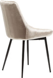 Kare Design Chaise East Side, Beige/Noir, Aspect Velours, Lot de 2, Élégant, Chaises Salle a Manger, Deco Intérieur, Decoration Chambre, Cuisine, 83x48x57 cm (H/L/P)