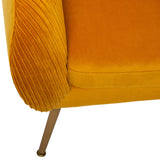 Atmosphera - Fauteuil Solaro Moutarde en Velours plissé