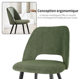 ANVOFONG Chaise de Salle à Manger Lot de 2,Chaise de Cuisine avec Pieds IndéPendants,Chaise Coiffeuse Tapissée en Velours Côtelé,Vert Armée Loungesessel,pour Salle à Manger,Salon,Cuisine,Chambre