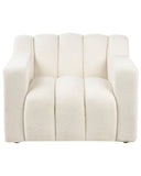 Beliani Fauteuil Moderne en Bouclé Tapissé Dossier Rembourré Épais Blanc Cassé Agerup