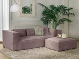 Lisa Design - Canapé Stella en Velours Côtelé - Sofa Rose 3 Places - Salon