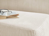 Best Mobilier - Canapé Convertible avec Coffre Cristal en Velours Côtelé - Canapé Lit - Sofa Beige 3 Places - Salon