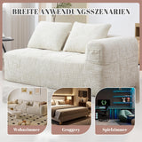 Zepneiy Canapé 2 Places, Fauteuil rembourré avec Méridienne, Canapé 2 Places Canapé Moderne Design avec Coussin et Poches latérales pour télécommande et téléphone Portable, Chenille Beige