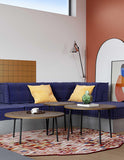 Symbiosis Ply Table Basse, Noyer et Métal Noir, 80x80x35 cm