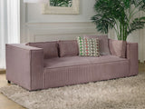 Lisa Design - Stella - canapé Fixe 3 Places - en Velours côtelé - Style Contemporain, Rose