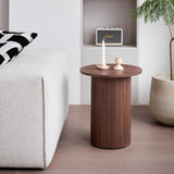 JZGORC Lot de 2 Tables Basses Rondes Modernes, Support de Base de Colonne Romaine, Table D'appoint de Canapé Ronde de Style Ferme, Convient au Salon, au Bureau - Marron Foncé