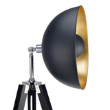 Lampadaire Fascino Métal Rétro Projecteur Lampe De Sol Noir Dorée VN-L00019-EU