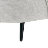 Beliani Canapé Glamour en Tissu Forme Courbée Pieds Noirs en Métal Blanc Cassé Savar