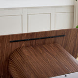 BenyLed Table à Manger Rectangulaire de 160 cm pour 4 à 6 Personnes, Table de Cuisine Moderne avec Piétement à Lattes en Bois pour la Maison, Le Restaurant, Le Bureau, etc. (Noyer)