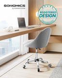SONGMICS Chaise de Bureau, Fauteuil Pivotant en Tissu Coton-Lin, Siège Confort, Rembourrage en Mousse, Réglable en Hauteur, pour Bureau, Chambre, Gris Tourterelle OBG020G01