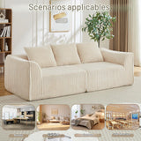Yihomfy Canapé 3 Places Modulaire en Corduroy côtelé, canapé Salon Moderne avec Assise rembourrée, Canapé Entièrement Compressé, 3 Coussins, Aucun Assemblage requis