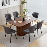 BenyLed Table à Manger Rectangulaire de 160 cm pour 4 à 6 Personnes, Table de Cuisine Moderne avec Piétement à Lattes en Bois pour la Maison, Le Restaurant, Le Bureau, etc. (Noyer)