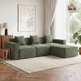 HOMCOM Canapé 3 Places, Canapé d'Angle Modulable en Chenille 251 cm
