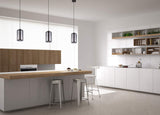 Luminaire Soho, suspension verre mercurisé, 40 W, gris, ø 28 x H 18 cm