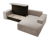 Selsey FARESE New - Canapé d'angle - 267 cm - en L avec Coffre de Rangement canapé Droit en Velours côtelé Beige