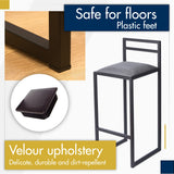FERRO modern design Tabouret Bar Cuisine 95cm Noir - Fatto a Mano Chaise de Bar Lot de 2 - Stile Loft