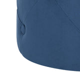Beliani Pouf de Forme Cylindrique Type Chesterfield fabriqué en Velours Synthétique Bleu Foncé pour Salon ou Chambre Moderne