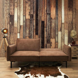 AltoBuy Flip - Canapé Convertible Bois d'Eucalyptus Tissu Marron