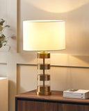 Beliani Lampe à Poser de Table avec Pied Décoratif Doré et Abat-jour Blanc E27 Max 60W pour Salon Chambre ou Coin Lecture au Design Moderne et Glamour