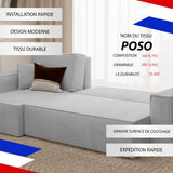 Canapé d’Angle Convertible réversible 244 x 145 cm Gris Clair