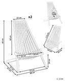 Lot de 2 Chaises Rustique de Jardin en Bois d'Acacia Extérieur Pliables Bellano