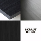 Skraut Home | Table à Manger | Meuble Salle à Manger | 170 | pour 8 Personnes | Pieds en Bois | Style Moderne | Noir