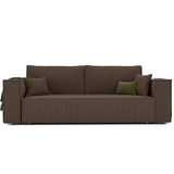 GREKPOL Sofa 240x105 cm - Canapé 3 Places Velours Côtelé - Marron Canapé Convertible 3 Places avec Dossier rembourré