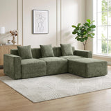 HOMCOM Canapé 3 Places, Canapé d'Angle Modulable en Chenille 251 cm