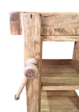 Biscottini Table Haute 82x57x64 cm Made in Italy | Meuble Cuisine en Bois Massif | Établi Pliant | Table Haut Cuisine en Bois