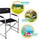 AKTIVE Director Folding Chair 56 x 45 x 81 cm, Noir
