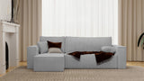 Canapé d’Angle Convertible réversible 244 x 145 cm Gris Clair
