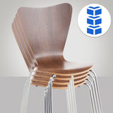 CLP Chaise Empilable Calisto en Bois - Assise Ergonomique - Chaise de Salle d'Attente en Bois Chaise, Hauteur Assise 45 cm -Couleurs au Choix:, Couleur:Noyer