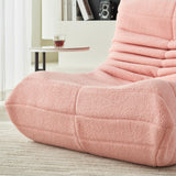 DULRLLY Canapé de Sol Confortable pour Adultes, Fauteuil de Lecture, Pouf Poire en Velours Doux, Chaise Simple géante pour Salon, Chambre à Coucher, Bureau - Rose