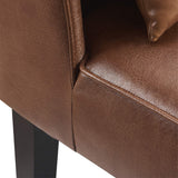 Teamson Home Fauteuil Chaise de Repos Lecture Relaxation Moderne en Faux Cuir Brun avec Coussins Versanora Marc VNF-00087-EU