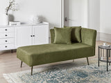 Beliani Chaise Longue Moderne Côté Droit en Tissu Polyester avec Coussins Pieds en Métal Vert Riom