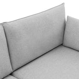 Sicaan Canapé 3 Places Industriel Sasha en Tissu Gris Clair – Canapé Droit Rectiligne Élégant et Robuste – Sofa Confortable Style Urbain Chic pour Salon, Appartement ou Loft – 203 x 85 x 86 cm