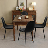 CangLong Lot de 2 chaises de Salle à Manger Chaises de Cuisine rétro rembourrées pour la Cuisine et la Salle à Manger, chaises scandinaves en Similicuir avec Pieds en métal, Noir